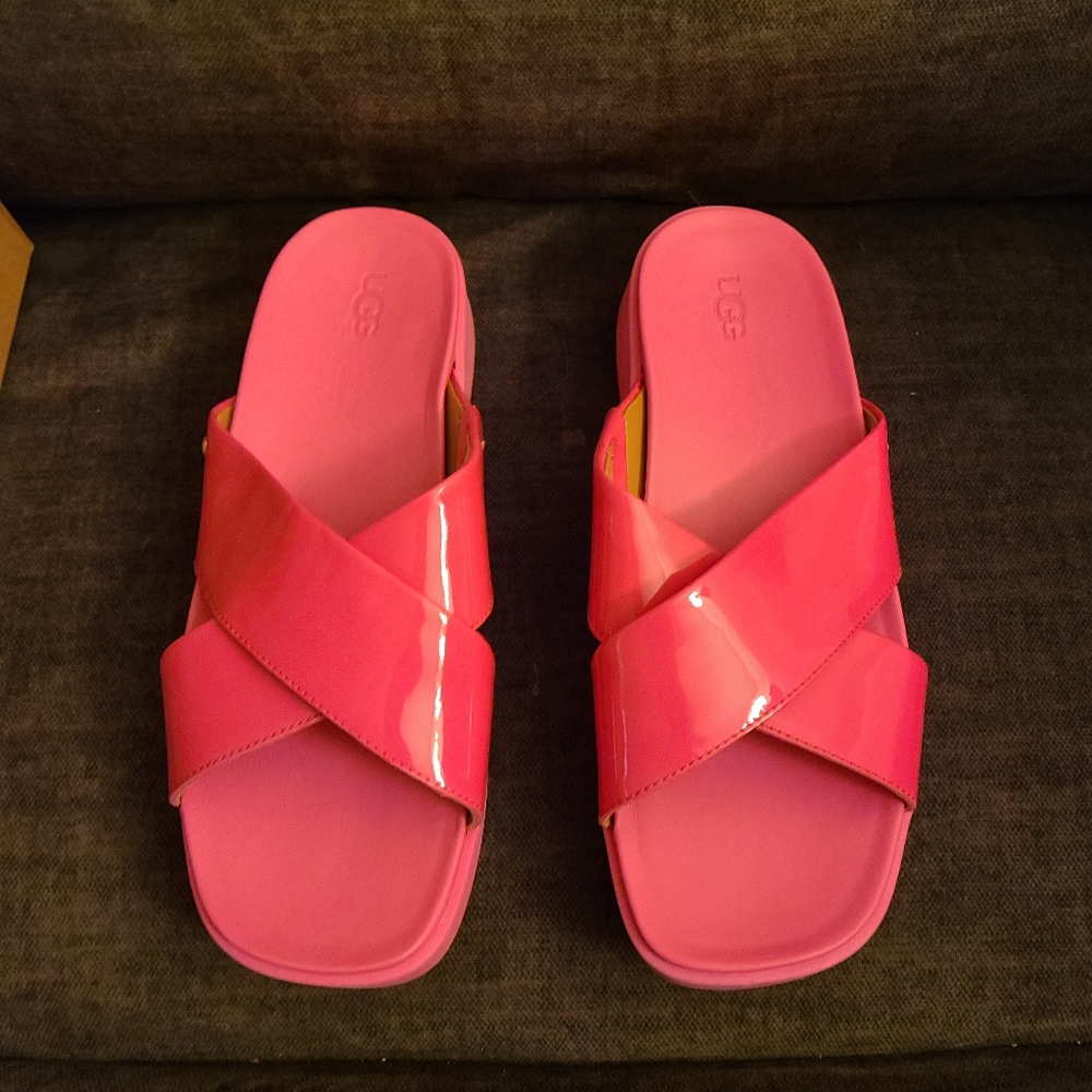 Bright pink Ugg sandals Emily